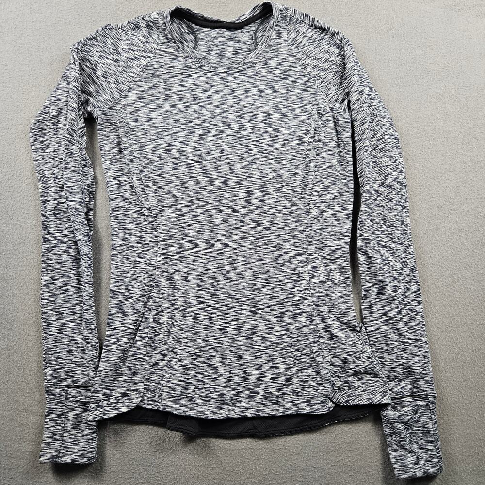 Lululemon Runderful Size 6 Spaced Out Black White Thumb Holes Rulu Run w3bvrs